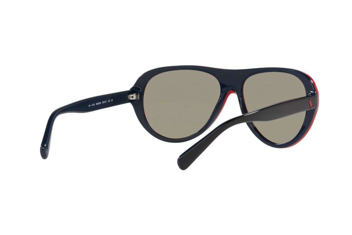 Lentes de Sol Shiny Black Red Navy Polo Ralph Lauren