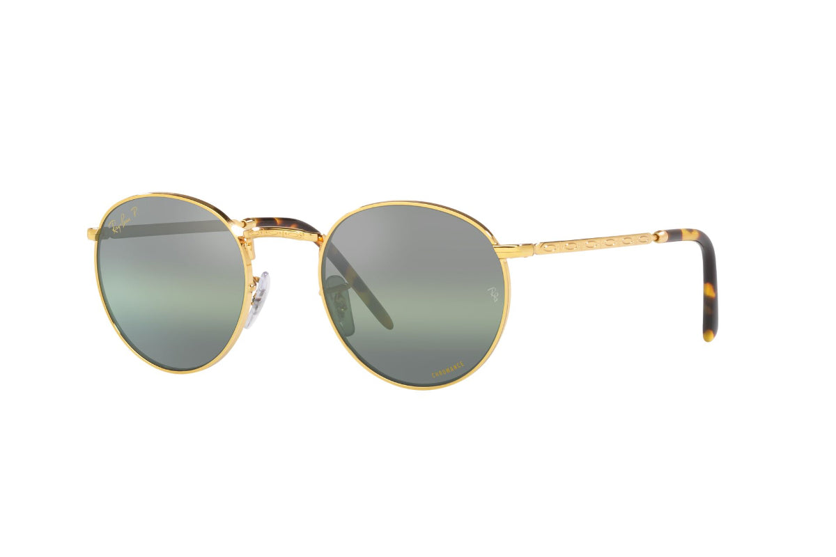 Lentes De Sol New Round Dorado Polarizados Ray-Ban